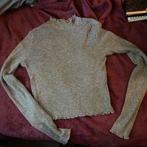 Grey mock neck sweater